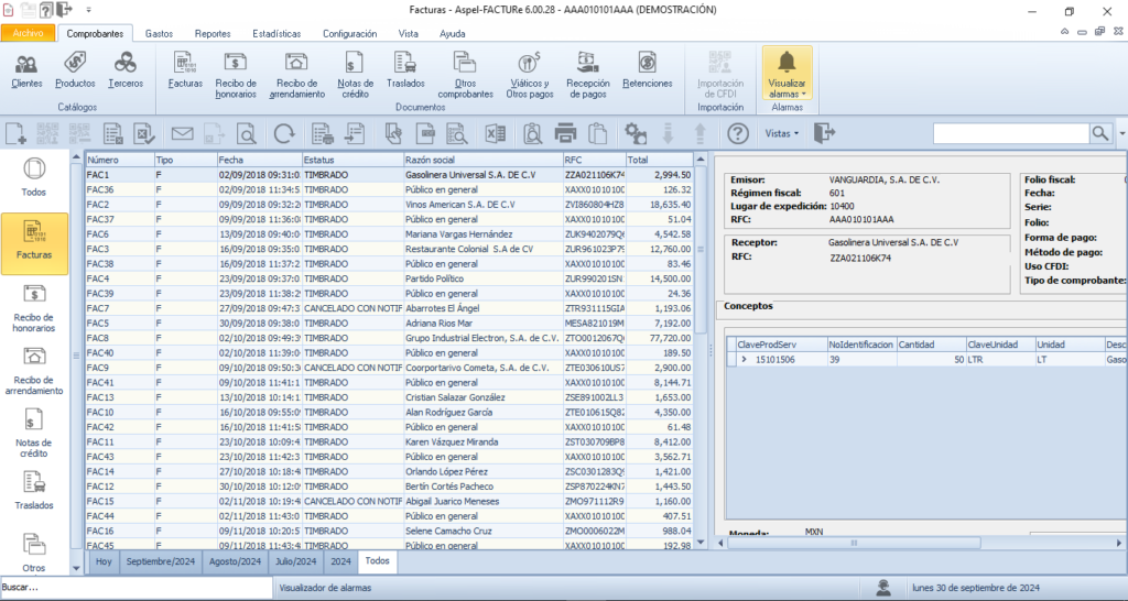 Aspel FACTURE: programa de facturación electrónica